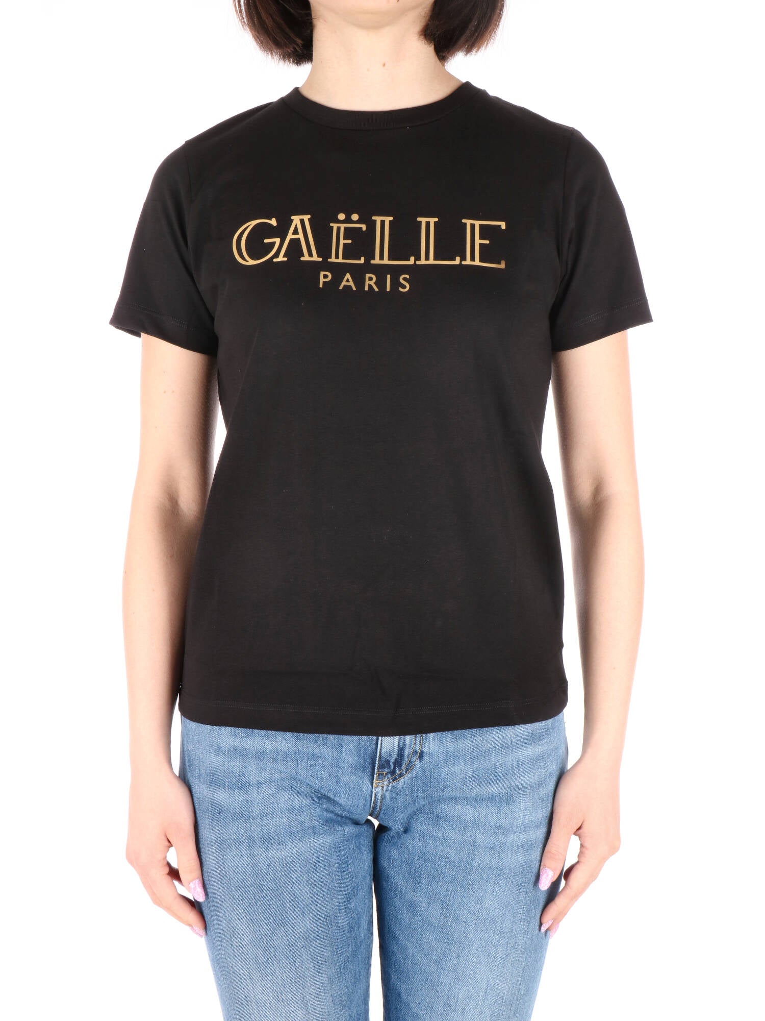 Gaelle Paris t-shirt con logo carta oro