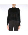 Alysi Pullover Girocollo in Lana Merinos Donna Nero