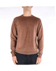 Daniele Fiesoli Maglia Girocollo in Lana Merinos Uomo Tabacco