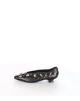 Marc Ellis Kitten Décolleté in Pelle con Dettagli Argento Nero