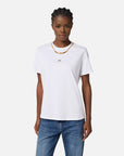 Elisabetta Franchi T-Shirt Jersey Collana Gesso