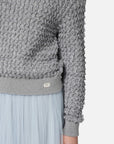 Elisabetta Franchi Maglia in Bouclé con Paillettes Grigio Melange