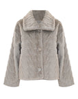 Kocca Cappotto Corto a Fantasia a Trecce Donna Beige