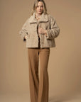 Kocca Cappotto Corto a Fantasia a Trecce Donna Beige