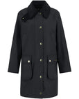 Barbour Giacca Cerata Lunga Beadnell Donna Nero