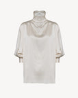 Nineminutes Blusa The Farah Top in Satin Donna Burro
