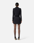 Elisabetta Franchi Mini Gonna in Doppio Crêpe con Dettagli Logo Nero