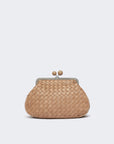 Max Mara Weekend Borsa Pasticcino Medium in Pelle Intrecciata Nocciola