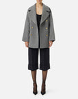 Elisabetta Franchi Cappotto Caban Lana Antracite
