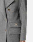 Elisabetta Franchi Cappotto Caban Lana Antracite