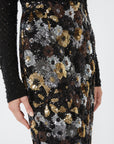Max Mara Studio Gonna Tubino in Tulle e Paillettes Nero