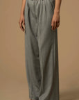 Kocca Pantaloni Fluidi con Doppia Cintura Donna Grigio Medio