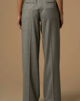 Kocca Pantaloni Fluidi con Doppia Cintura Donna Grigio Medio