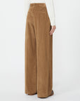 Max Mara Weekend Pantalone Ampio in Velluto Nocciola