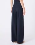 Max Mara Weekend Pantalone Palazzo in Lana Blu