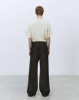 Alysi Pantalone in Organza Effetto Frangia Nero