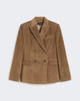 Max Mara Weekend Blazer Doppiopetto in Velluto Nocciola