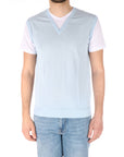 Daniele Fiesoli t-shirt con gilet celeste