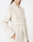 Max Mara Studio Cappotto in Drap di Lana Panna