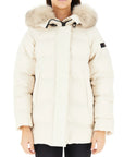 Peuterey Piumino Puffer con Bordo in Pelliccia Donna Bianco