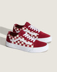 Vans Old Skool Checkerboard Donna Rosso Bianco