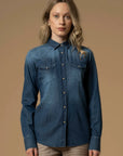 Kocca Camicia Denim con Bottoni Madreperla Donna Blu