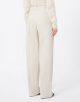 Max Mara Studio Pantalone in Saglia di Lana Beige