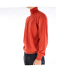 Kangra Maglia Dolcevita in Lana Merinos Uomo Arancio