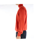 Kangra Maglia Dolcevita in Lana Merinos Uomo Arancio