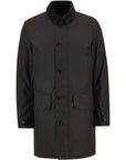 Barbour Cappotto Lungo Cera Mac Uomo Marrone Scuro
