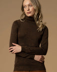 Kocca Pullover a Collo Alto in Lurex Donna Marrone