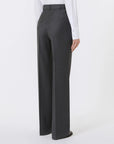 Max Mara Studio Pantalone in Flanella Stretch Grigio Scuro