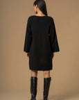 Kocca Abito in Maglia con Scollo a V con Catene Donna Nero