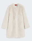 Max Mara Studio Cappotto in Tessuto Faux Fur Beige