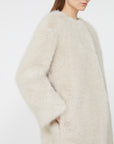 Max Mara Studio Cappotto in Tessuto Faux Fur Beige