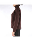 Alysi Pullover Dolcevita in Pura Lana Merinos Donna Cioccolato