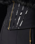 Elisabetta Franchi Pantaloni in Crêpe con Catena Gioiello Nero