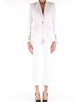Elisabetta Franchi tailleur monopetto in crepe bianco