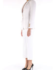 Elisabetta Franchi tailleur monopetto in crepe bianco