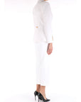 Elisabetta Franchi tailleur monopetto in crepe bianco
