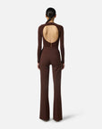 Elisabetta Franchi Pantaloni in Doppio Crêpe Coffee