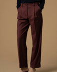 Kocca Pantaloni Dritti con Pinces Donna Prugna
