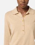 Elisabetta Franchi Maglia in Misto Cachemire Miele Melange