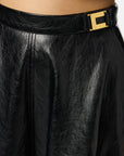 Elisabetta Franchi Gonna in Craquelé con Dettagli Logo Nero
