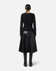Elisabetta Franchi Gonna in Craquelé con Dettagli Logo Nero
