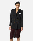 Elisabetta Franchi Giacca Gabardina Taschino Nero