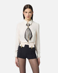 Elisabetta Franchi Camicia Georgette Foulard Latte