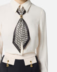 Elisabetta Franchi Camicia Georgette Foulard Latte