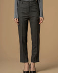 Kocca Pantaloni Gessati con Lurex Donna Grigio