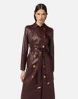 Elisabetta Franchi Trench in Craquelé Merlot